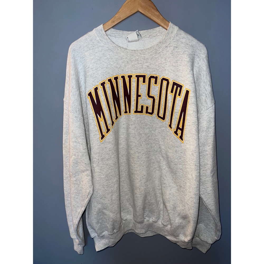 Vintage Danaggers Minnesota Sweatshirt XL Grey Maroon Collegiate USA Made